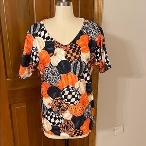 Vibrant Orange and Black Halloween Women's Top